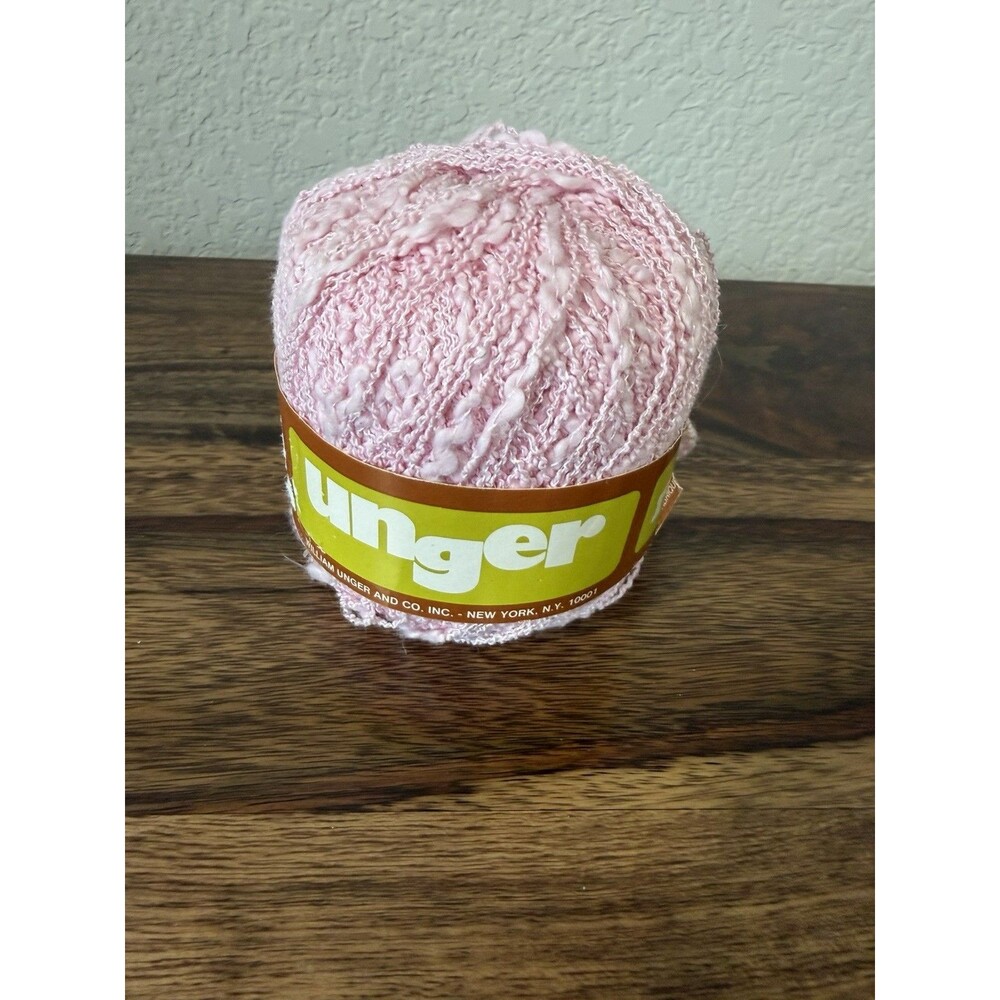Unger Riccione Nubby Cotton/Rayon Yarn - 1 Skein Color Pink #406 Made in Italy
